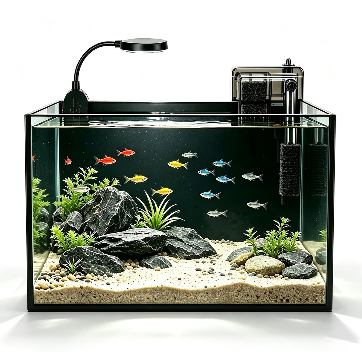 2.8 Gallon Aquarium Starter Kit with LED and Filter Pump H4411