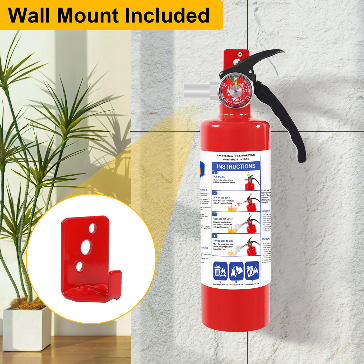 4 Pack ABC Dry Chemical Fire Extinguishers M5516
