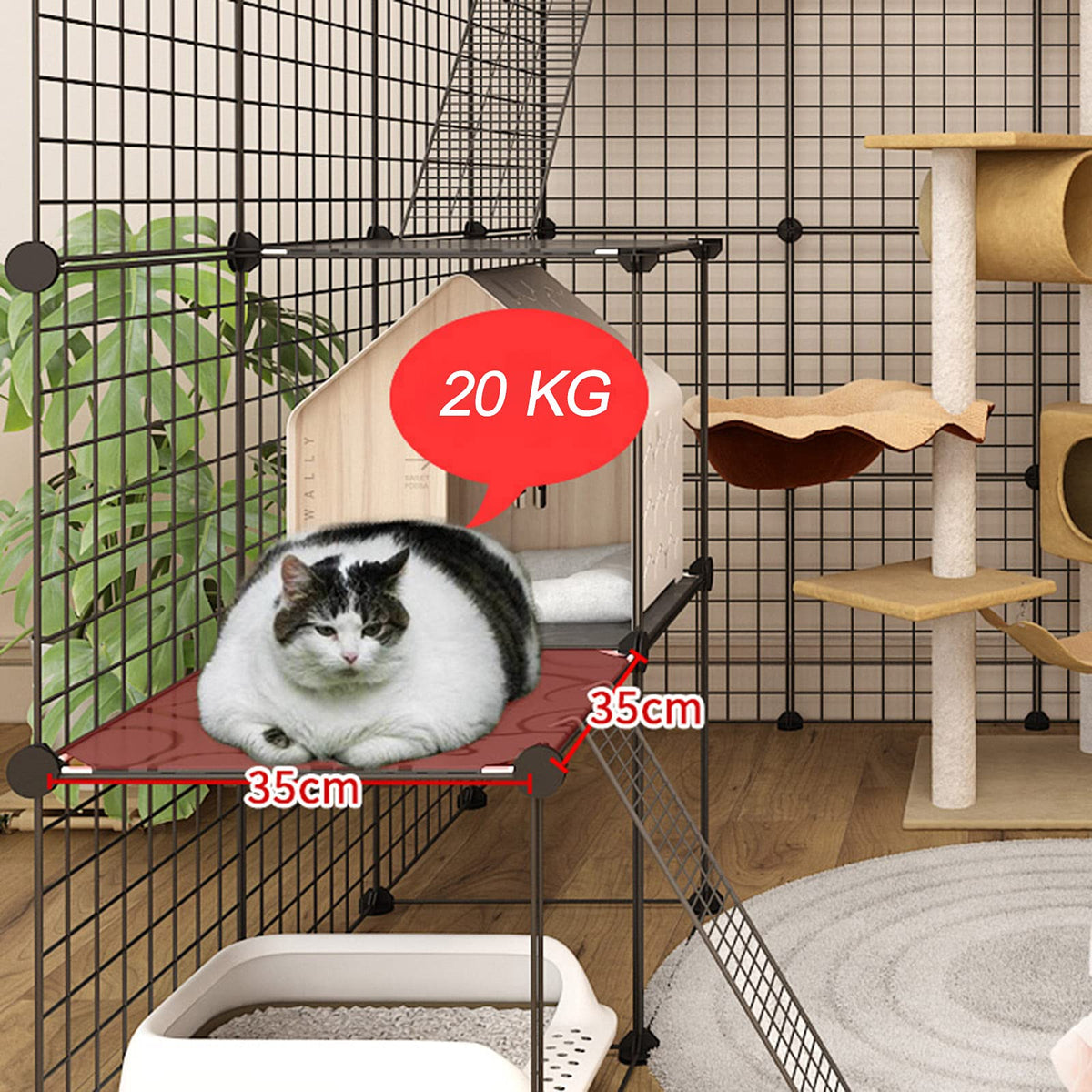 Cat Cage Indoor Playpen Metal Wire Kennel Small Animal Crate I5660