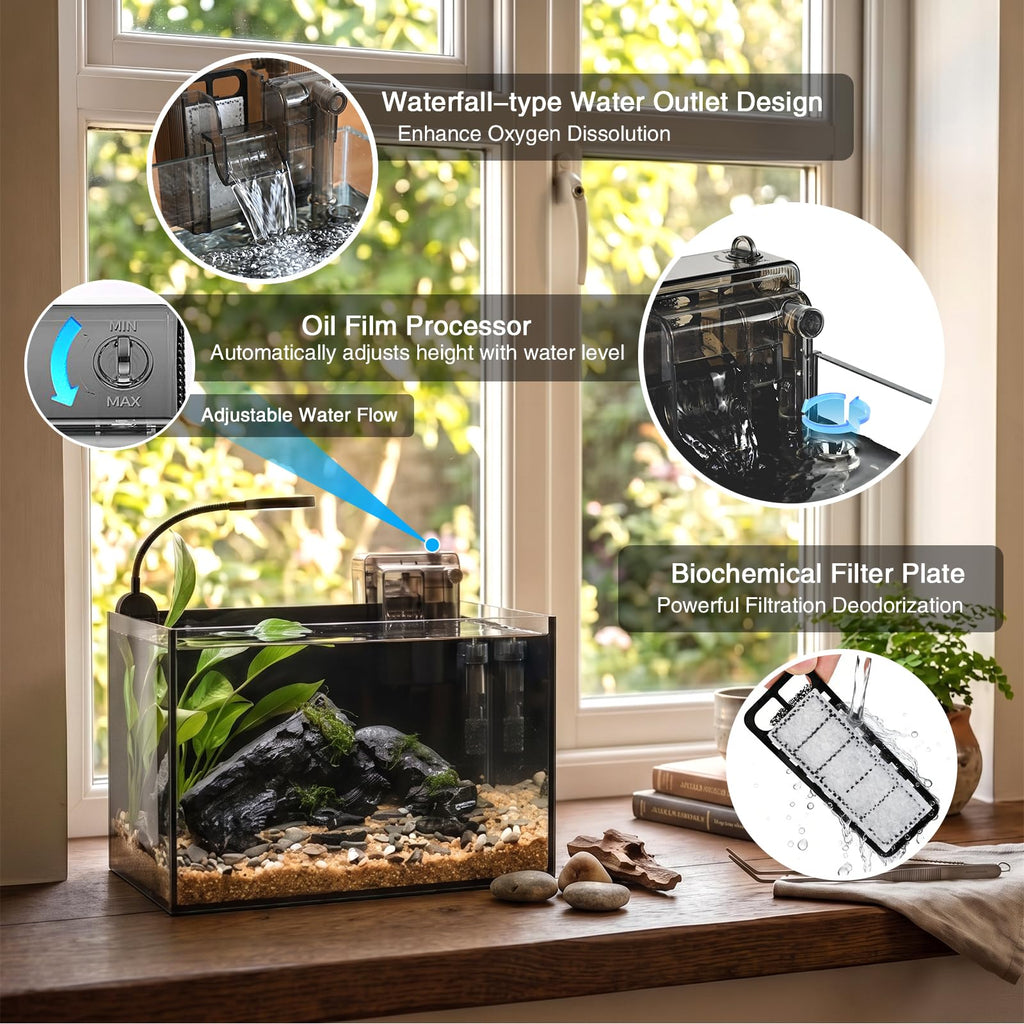 2.8 Gallon Aquarium Starter Kit with LED and Filter Pump H4411