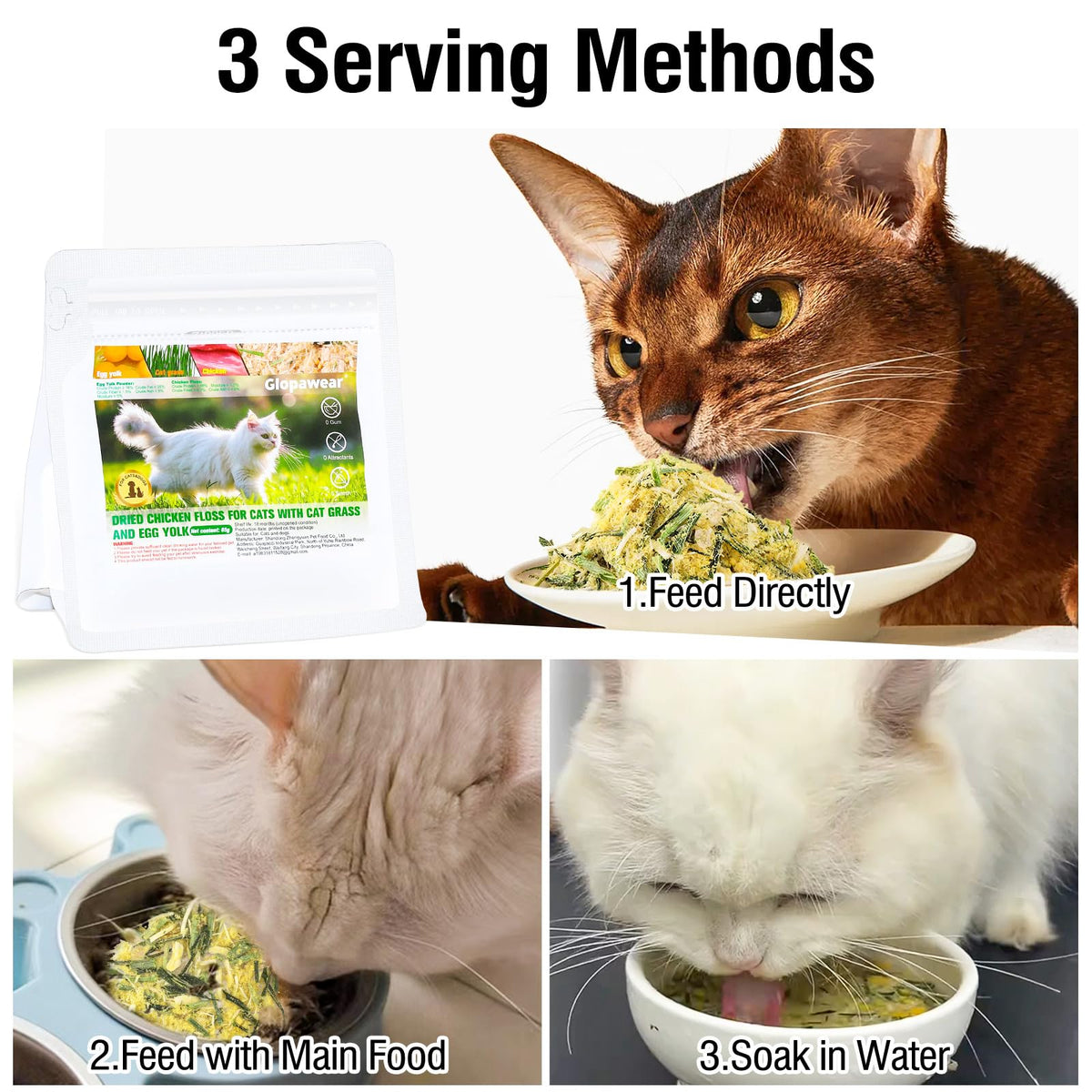 Freeze Drying Cat Grass Treats with Chicken & Egg Yolk 2.3 oz D865