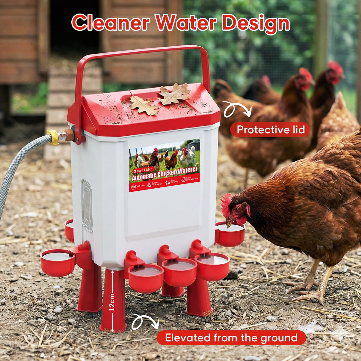 Automatic Chicken Waterer 3 Gallons with Float Valve C694