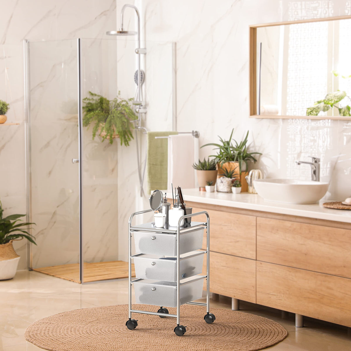 3 Drawers Rolling Utility Cart V89629