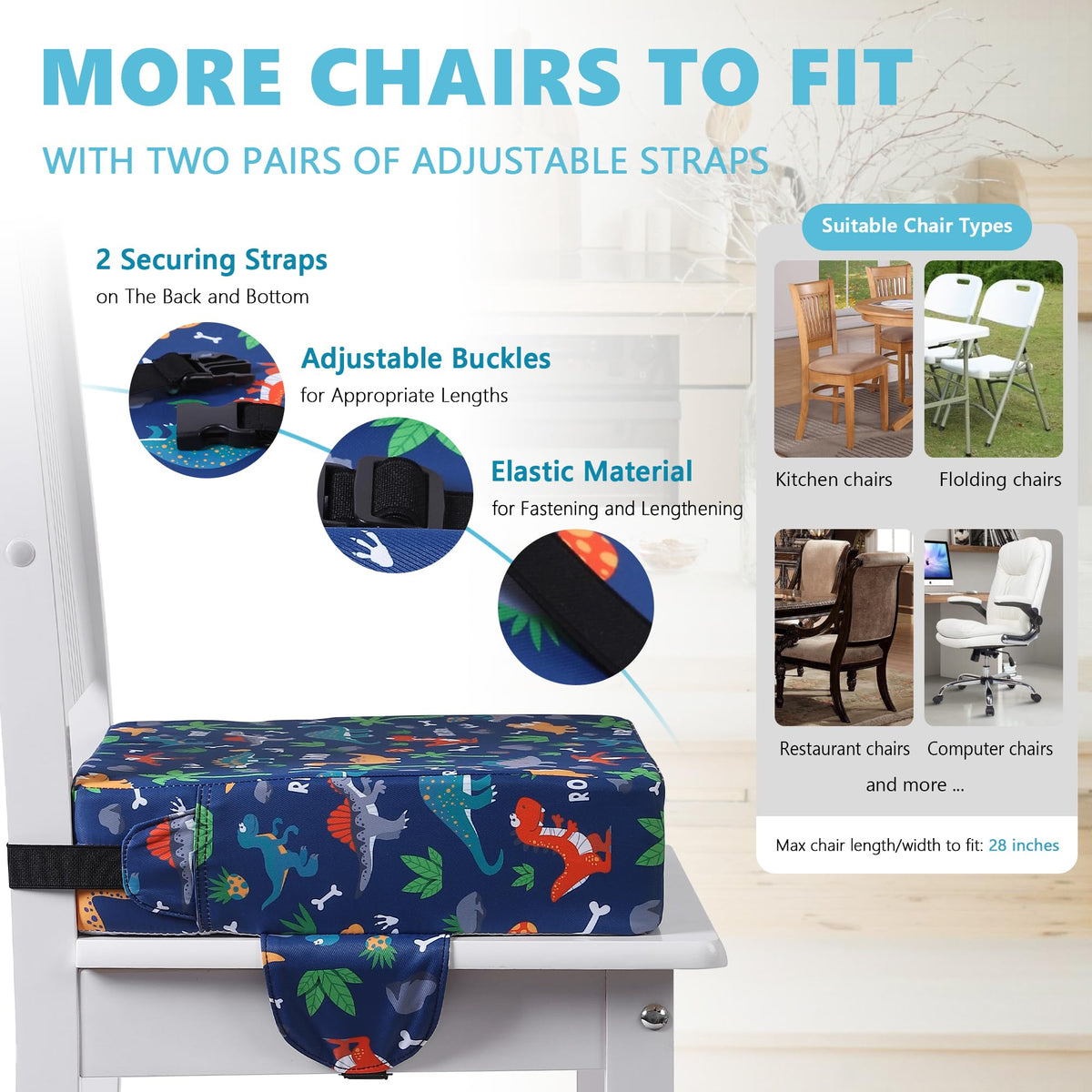Toddler Booster Seat with Adjustable Straps U43277