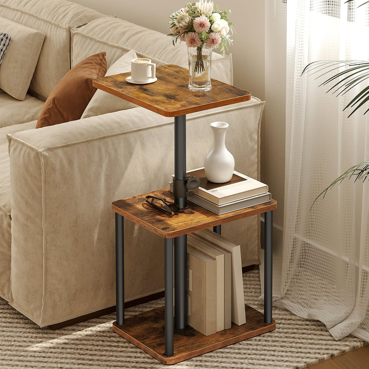 360° Rotating Height Adjustable End Table J840730