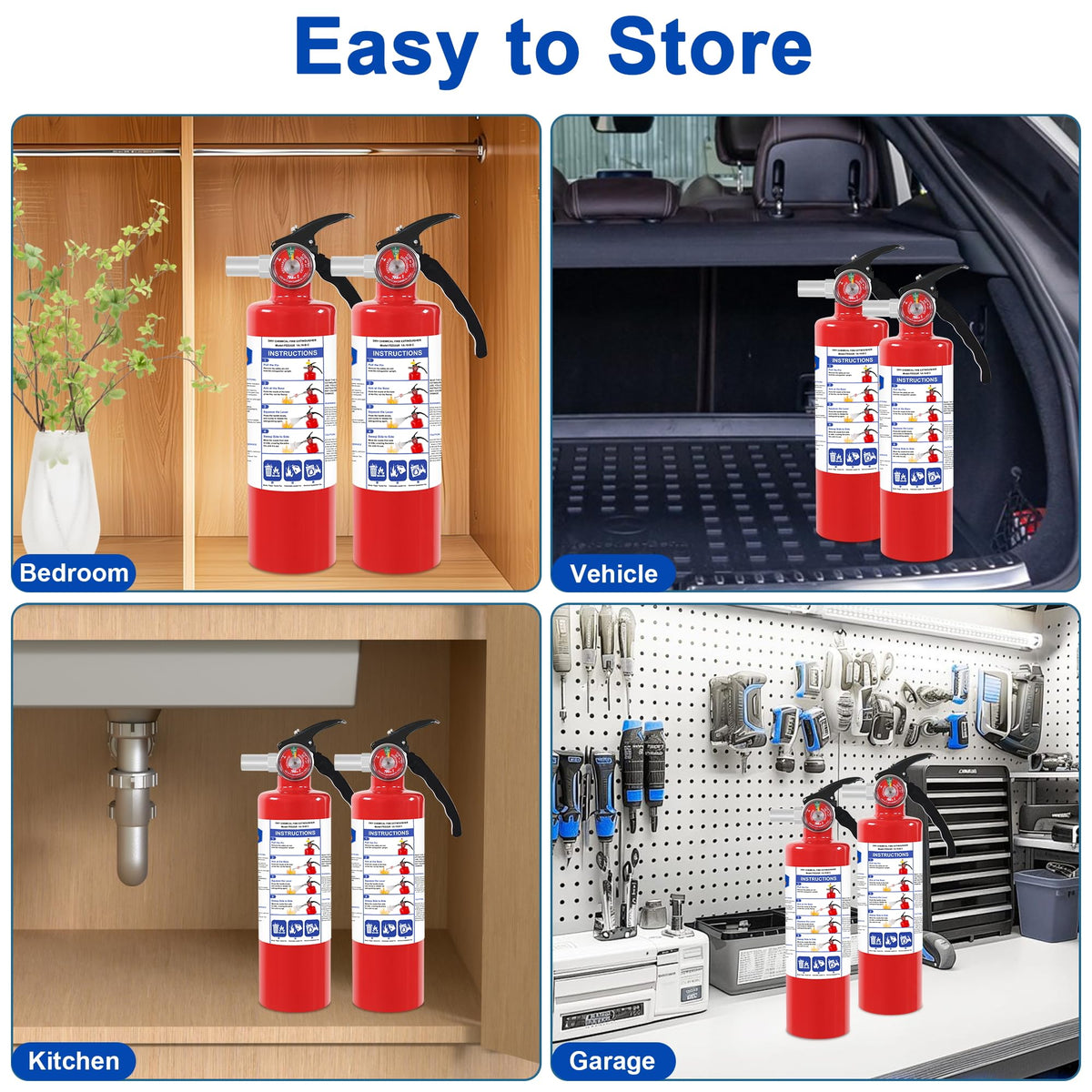 4 Pack ABC Dry Chemical Fire Extinguishers M5516