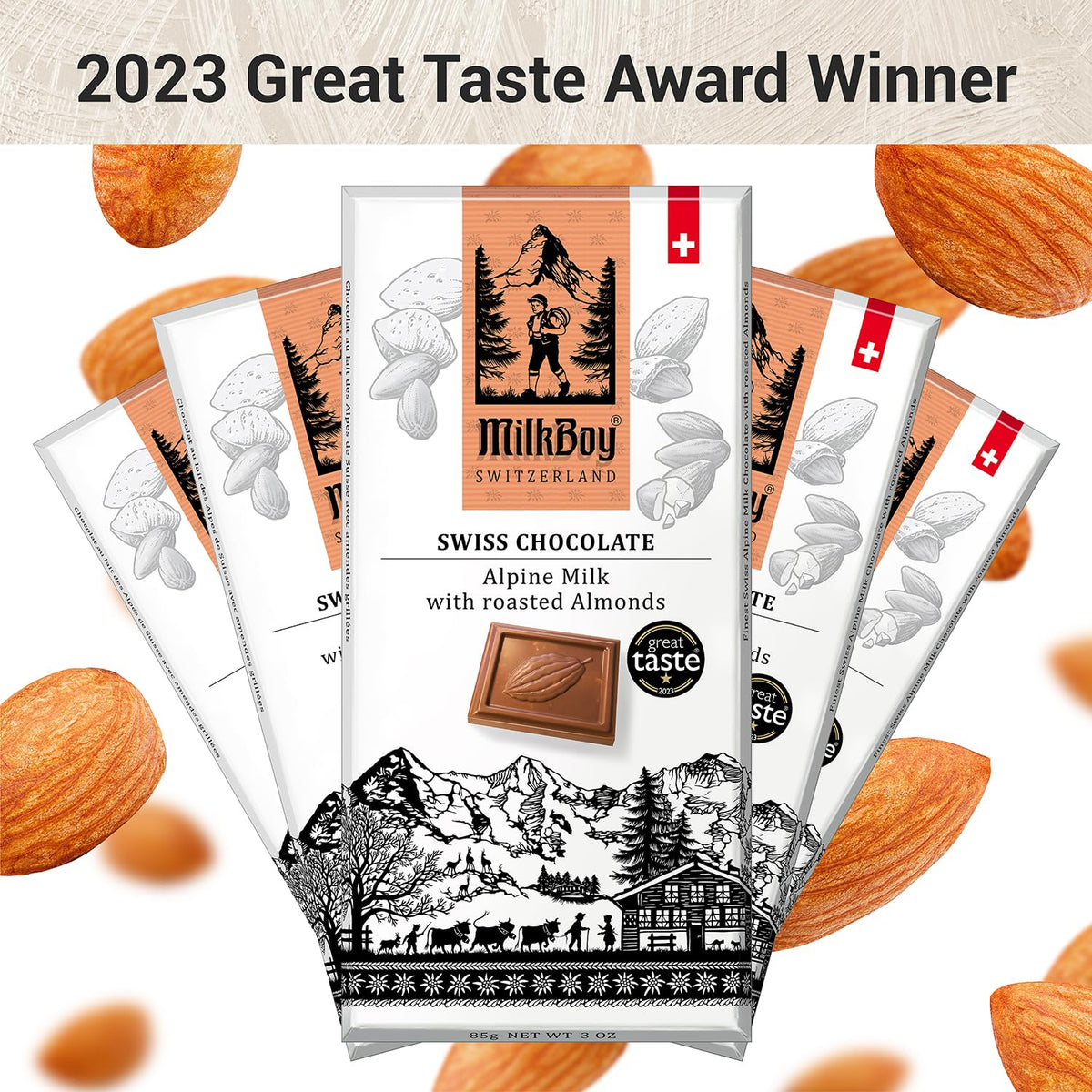 Milk Chocolate Bar with Almonds 3 oz 2 Pack A6518