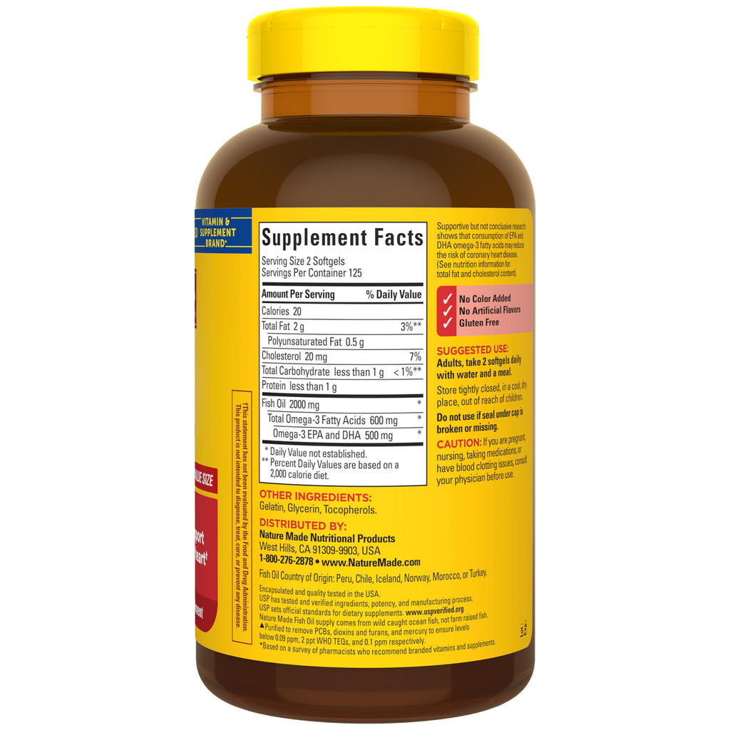 Fish Oil Omega 3 Supplements 1000mg Softgels N301370