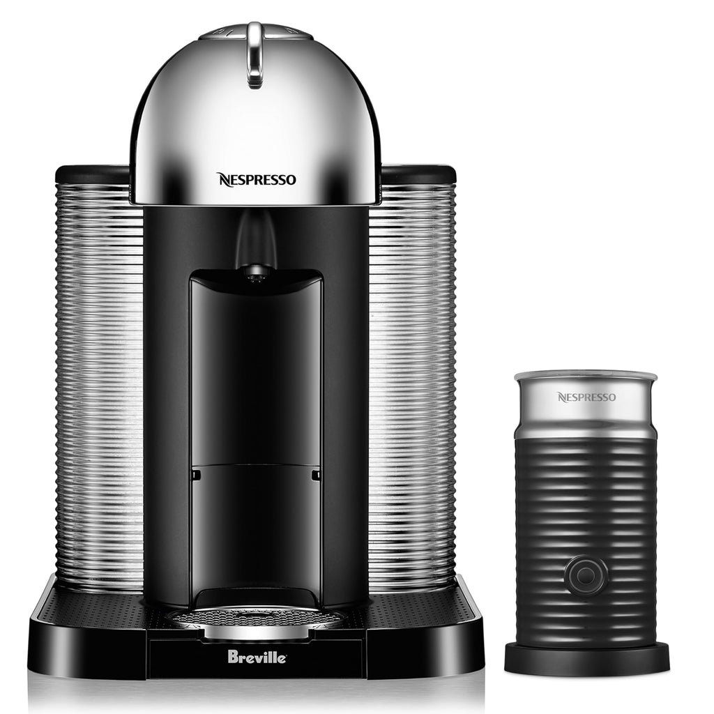 Chrome Coffee and Espresso Maker with Milk Frother D177