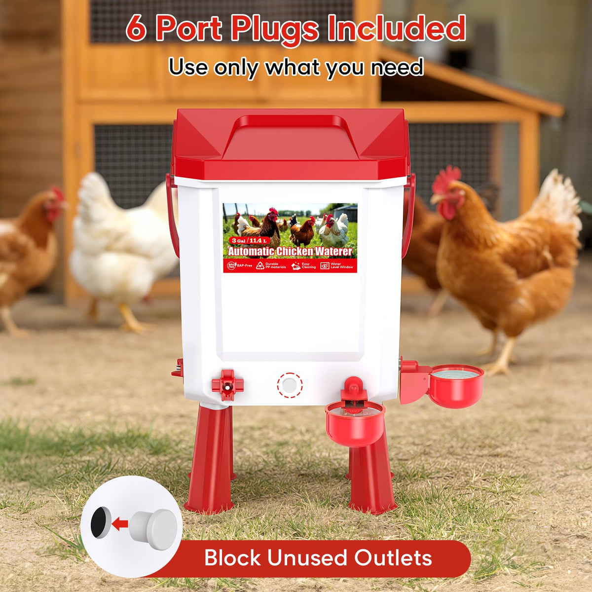 Automatic Chicken Waterer 3 Gallons with Float Valve C694