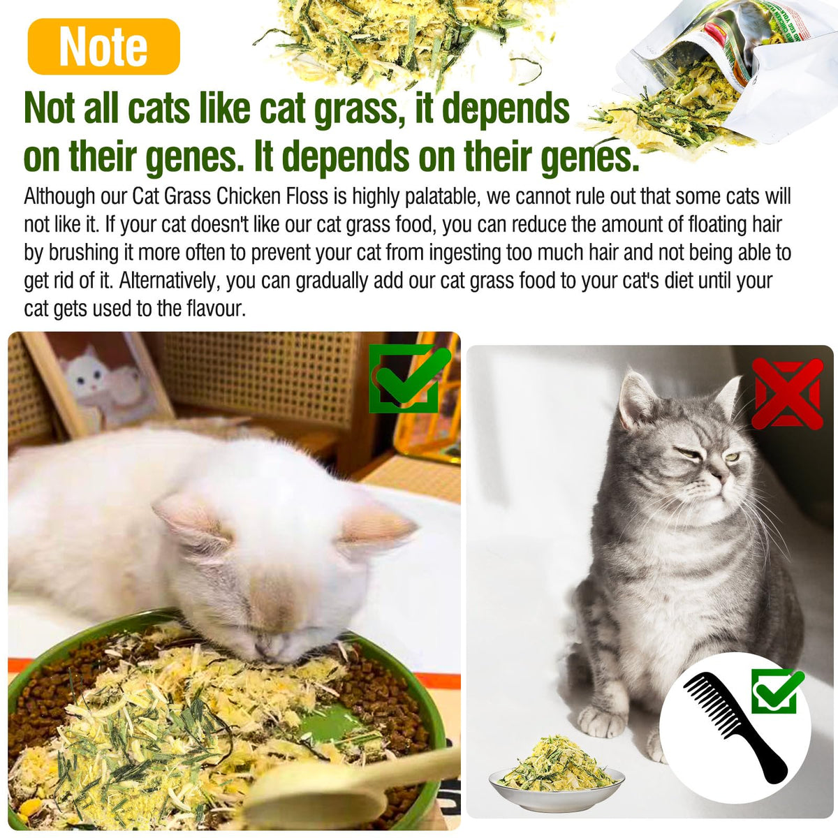 Freeze Drying Cat Grass Treats with Chicken & Egg Yolk 2.3 oz D865