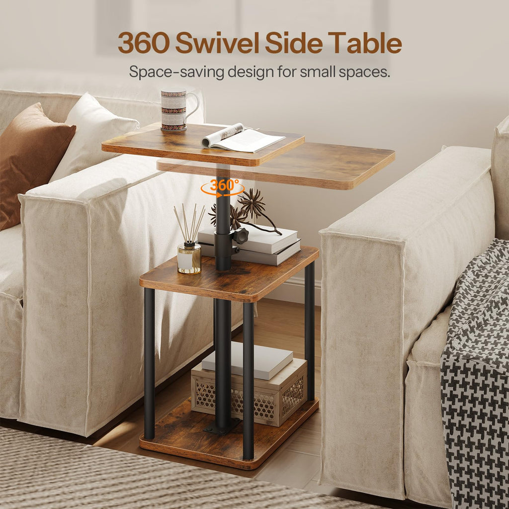 360° Rotating Height Adjustable End Table J840730