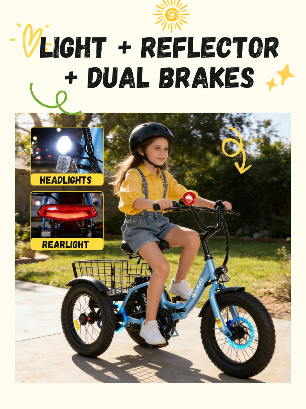 Blue Fat Tire Folding Electric Trike R245790