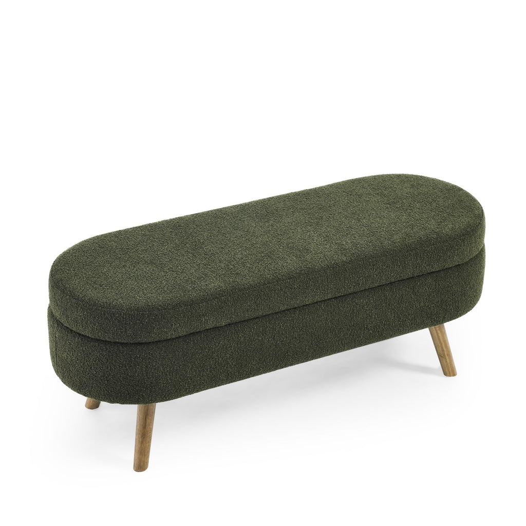 Green Oval Storage Ottoman Bench F246560
