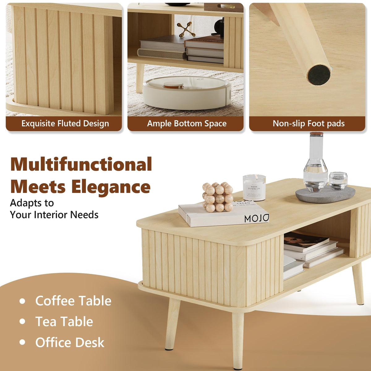 Coffee Table with Storage A71746