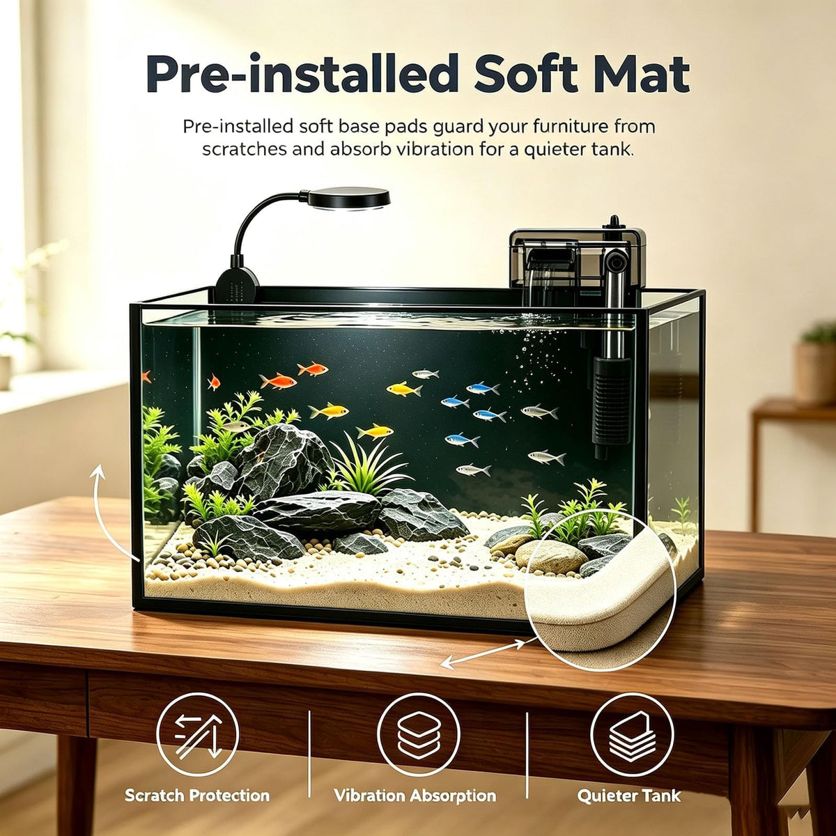 2.8 Gallon Aquarium Starter Kit with LED and Filter Pump H4411