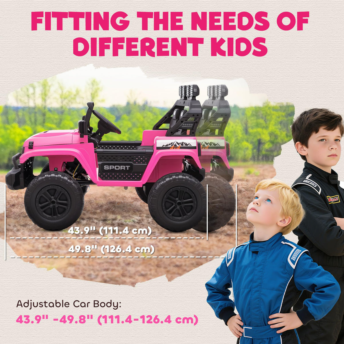 24V 2-Seater Kids Ride on Truck Car Pink L8928