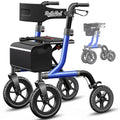 Blue Foldable Rollator Walker with Seat V562