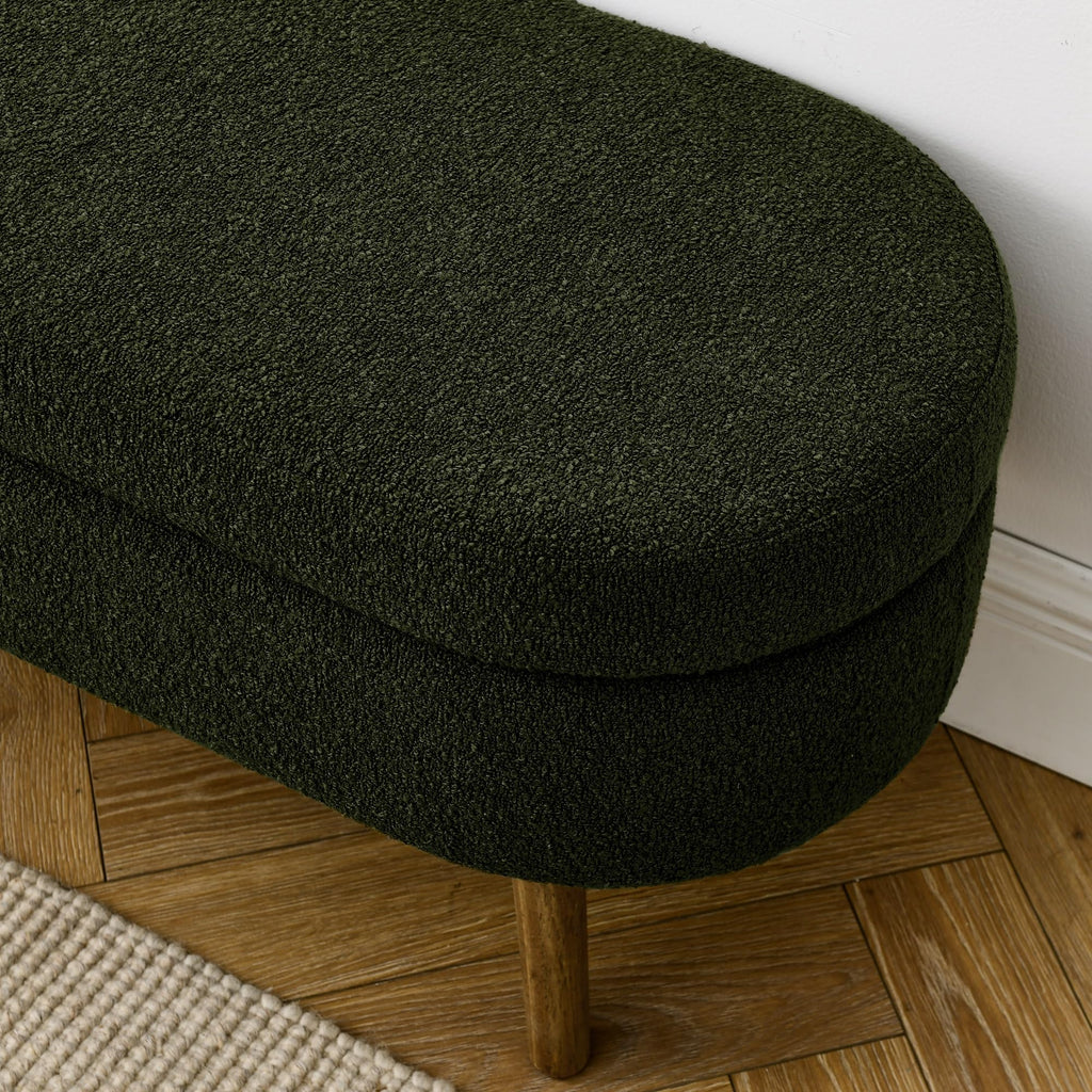 Green Oval Storage Ottoman Bench F246560