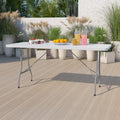 6-Foot Granite White Plastic Folding Table N10673