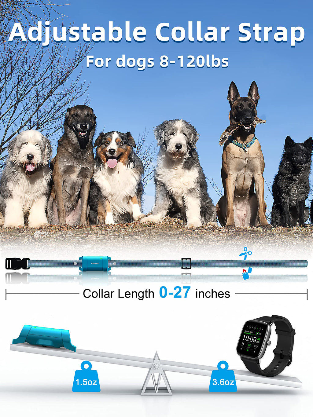 Waterproof Rechargeable Dog Training Collar with Remote U731