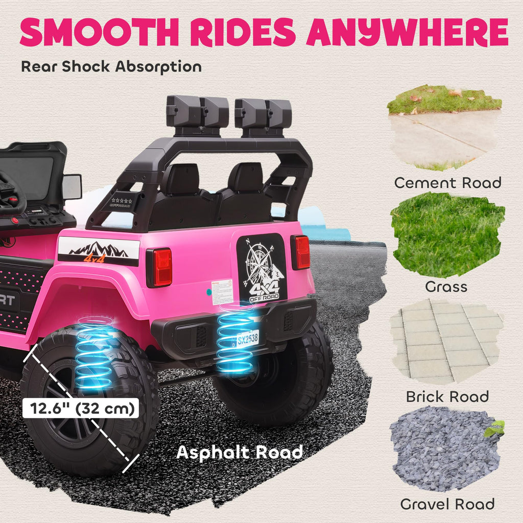 24V 2-Seater Kids Ride on Truck Car Pink L8928