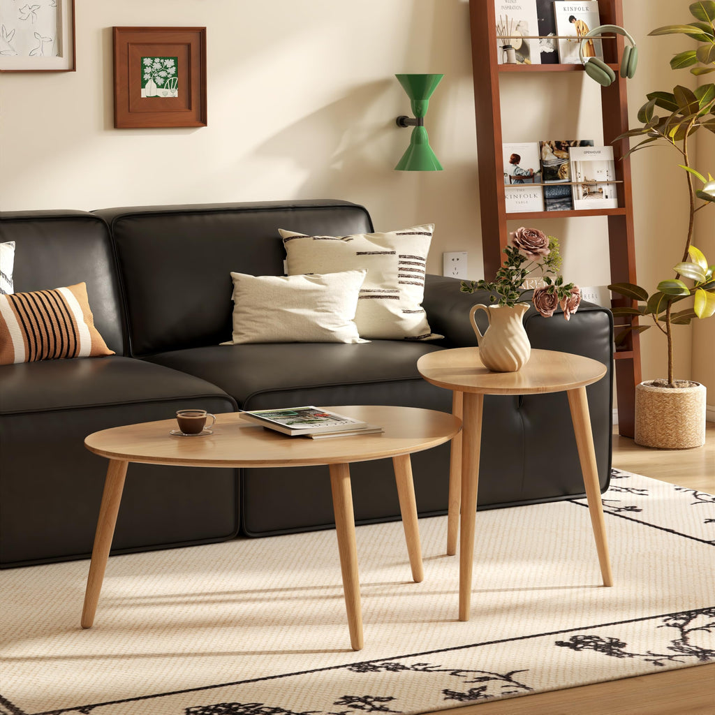 Small Oval Solid Wood Coffee Table A428291
