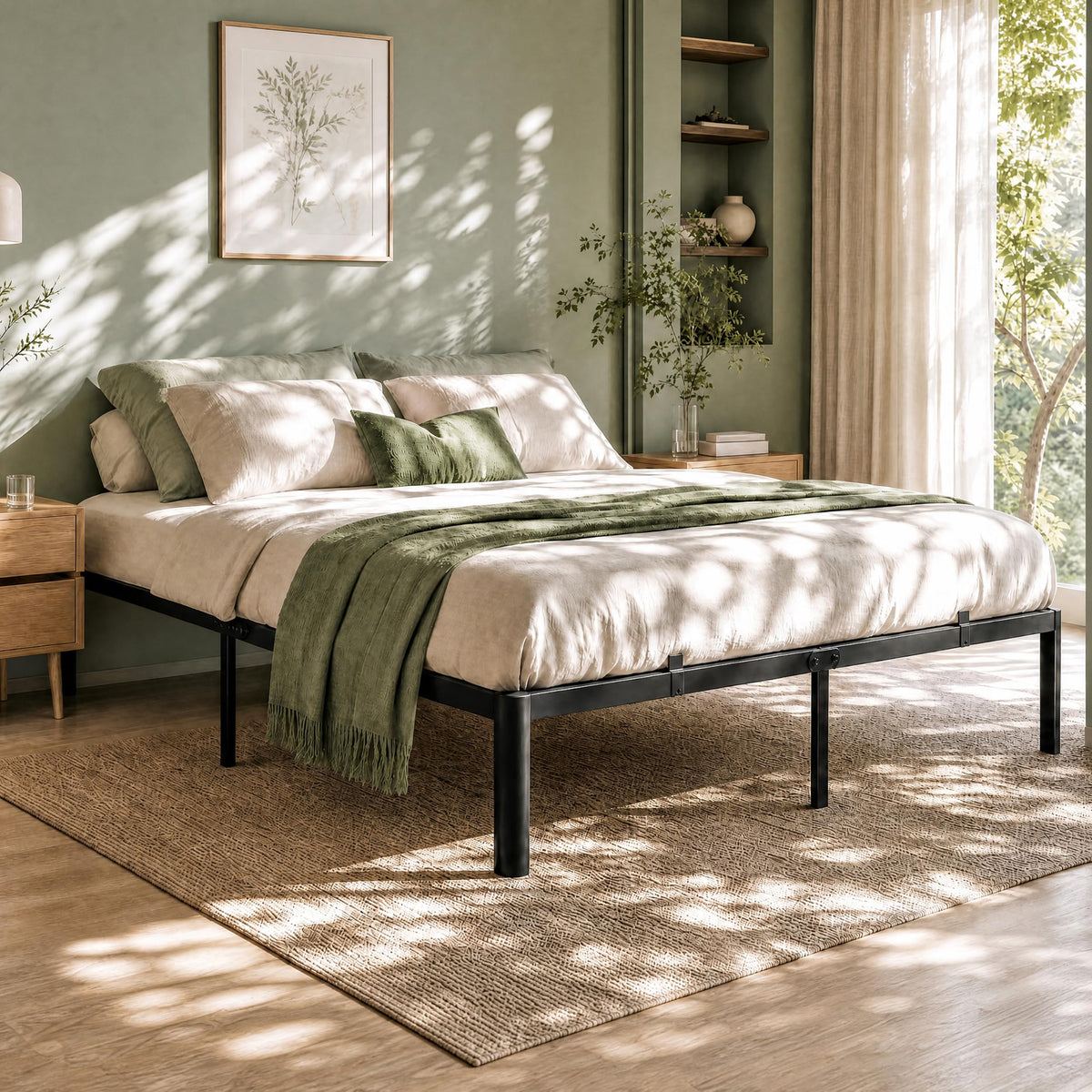 Queen 14 Inch Steel Platform Bed Frame B702347