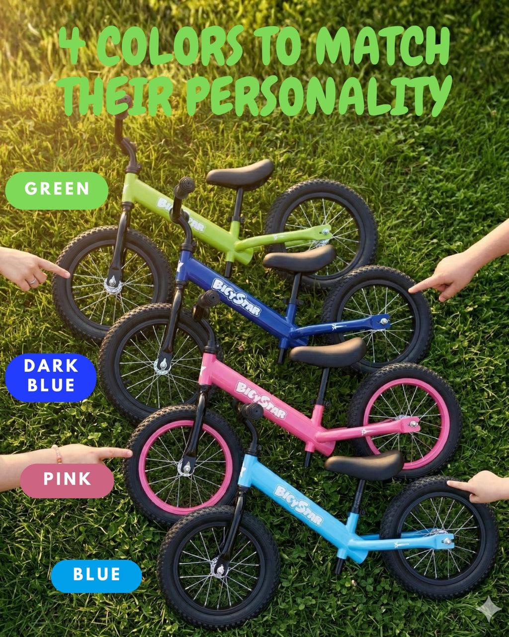 14 Inch Pink Balance Bike with Air Rubber Tires E428545