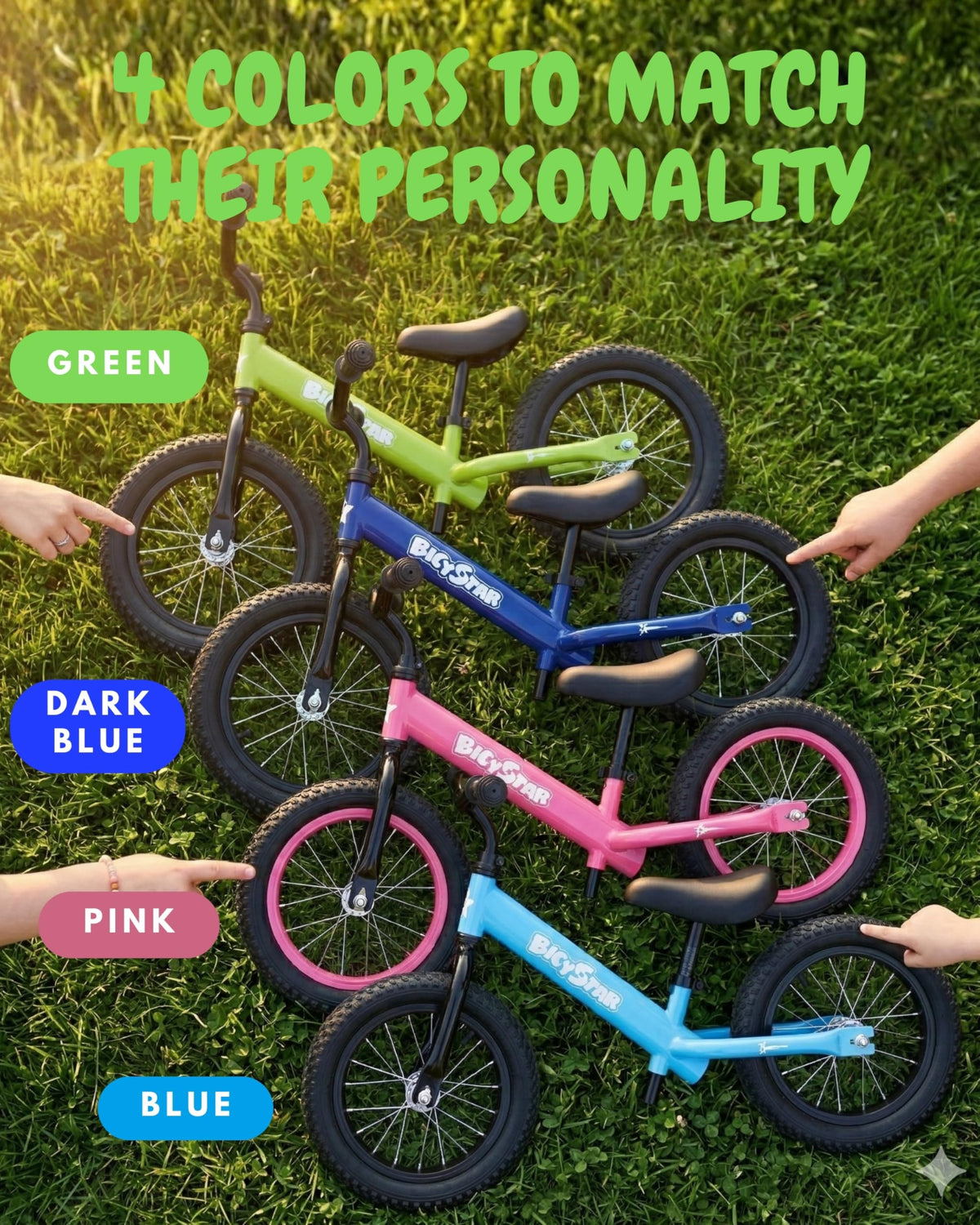 14 Inch Pink Balance Bike with Air Rubber Tires E428545