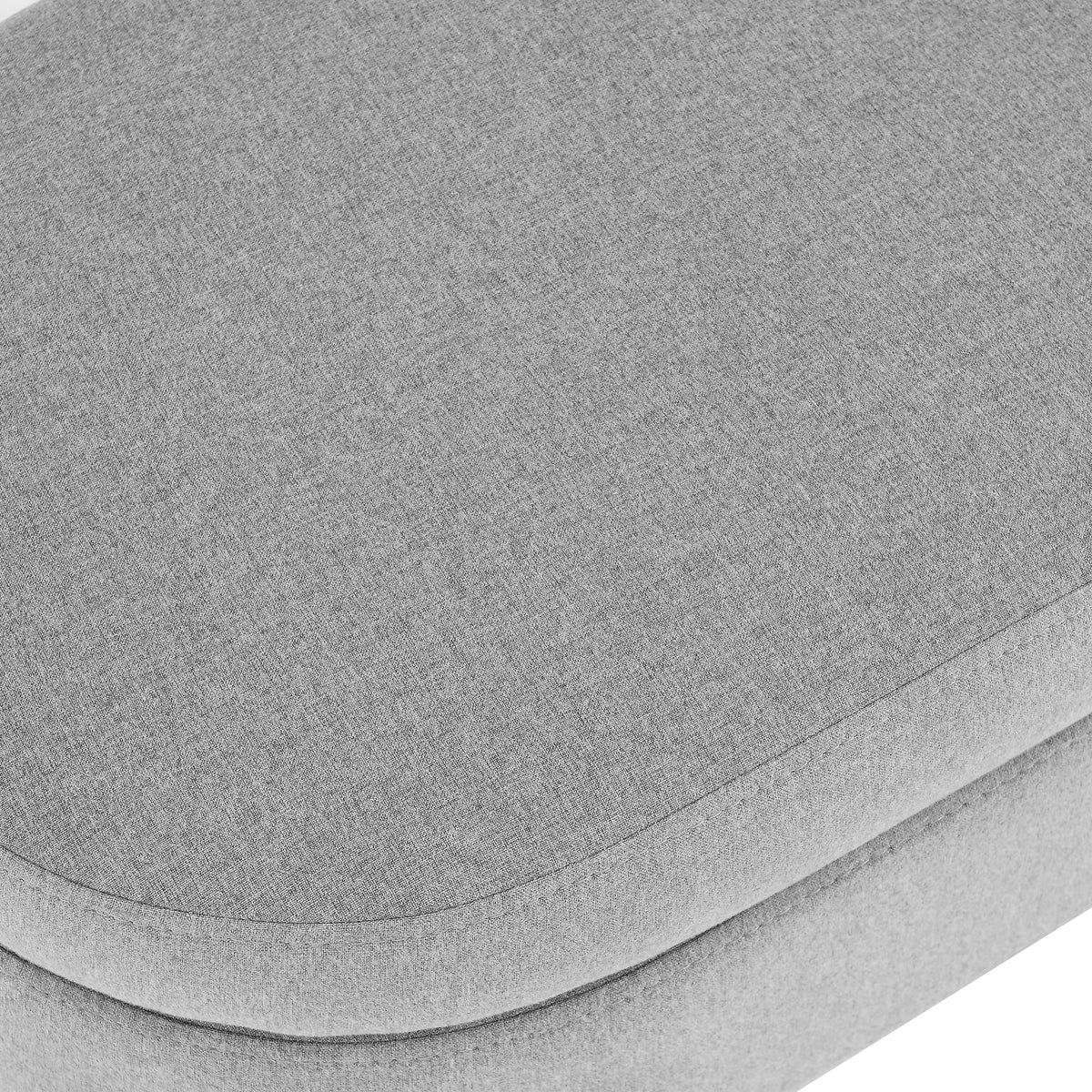 Linen Gray Upholstered Storage Ottoman Bench E517